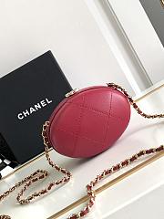 Bagsaaa Chanel Round Red Lambskin Bag - 8.5x12x6cm - 5