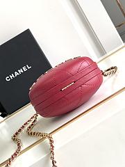 Bagsaaa Chanel Round Red Lambskin Bag - 8.5x12x6cm - 3