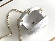 	 Bagsaaa Chanel Round White Lambskin Bag - 8.5x12x6cm - 5