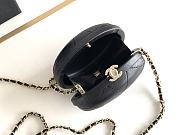 	 Bagsaaa Chanel Round Black Lambskin Bag - 8.5x12x6cm - 5