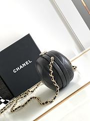 	 Bagsaaa Chanel Round Black Lambskin Bag - 8.5x12x6cm - 4