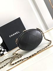 	 Bagsaaa Chanel Round Black Lambskin Bag - 8.5x12x6cm - 3