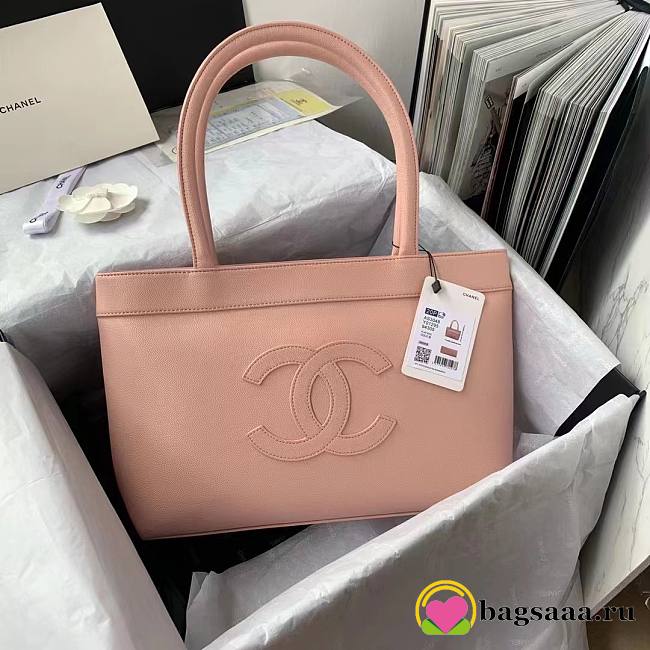 	 Bagsaaa Chanel Vintage CC Open Pink Tote - 30*21*8cm - 1