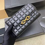 Bagsaaa YSL Le Mailon Chain Wallet In Quilted Black Lambskin - 19 X 11 X 4 CM - 2