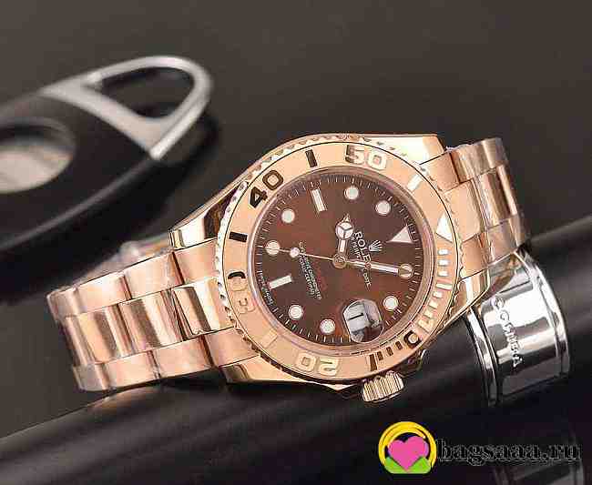 Bagsaaa Rolex Yatch Master Gold Rose - Brown Watch face - 1
