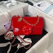 Bagsaaa Chanel Flap Bag Flower Patent Red Leather - 20cm - 1