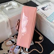 	 Bagsaaa Chanel Flap Bag Flower Patent Pink Leather - 20cm - 4
