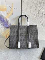 Bagsaaa Fendi Shopper FF jacquard fabric black bag - 41x35x19cm - 5