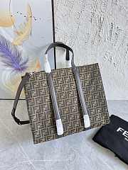 	 Bagsaaa Fendi Shopper FF jacquard fabric brown bag - 41x35x19cm - 6