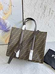 	 Bagsaaa Fendi Shopper FF jacquard fabric brown bag - 41x35x19cm - 2