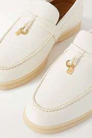 Bagsaaa Lora Pina Charm Summer Walk White Leather Loafer  - 5