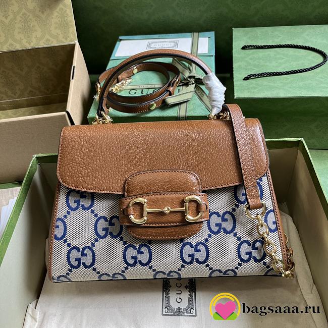 Bagsaaa Gucci Horsebit 1955 bag ebony beige - 29x20x13cm - 1