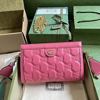 Bagsaaa Gucci GG Matelasse Shoulder Bag In Pink Leather - 26*17.5*8cm