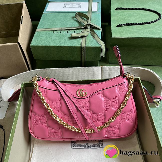 Bagsaaa Gucci GG MATELASSÉ HANDBAG IN PINK LEATHER - 25X15X8CM - 1