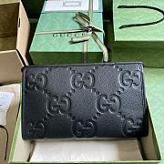 Bagsaaa Gucci Jumbo GG Pouch Black Leather - 28.5x18x9cn - 1