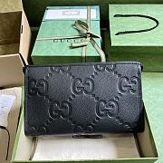 Bagsaaa Gucci Jumbo GG Pouch Black Leather - 28.5x18x9cn - 4