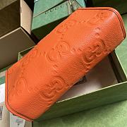 	 Bagsaaa Gucci Jumbo GG Pouch Orange Leather - 28.5x18x9cn - 4