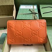	 Bagsaaa Gucci Jumbo GG Pouch Orange Leather - 28.5x18x9cn - 2