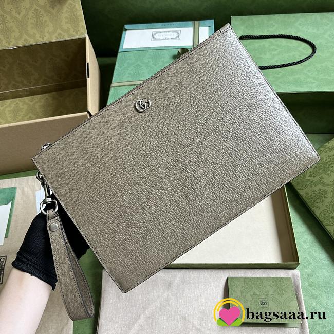 Bagsaaa Gucci GG Marmont Pouch Taupe Leather - 30.5x 21x 1.5cm - 1