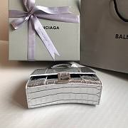 Bagsaaa Balenciaga Hourglass metallic tote in silver - 19x13x8cm - 2