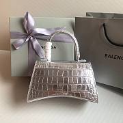 	 Bagsaaa Balenciaga Hourglass metallic tote in silver - 23cmx10x14cm - 6