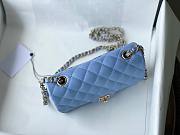 Bagsaaa Chanel Flap Bag Blue Lambskin Leather Gold Hardware - 20cm - 3