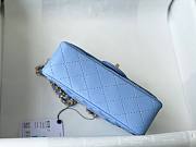 Bagsaaa Chanel Flap Bag Blue Lambskin Leather Gold Hardware - 20cm - 4