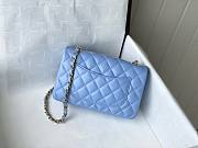 Bagsaaa Chanel Flap Bag Blue Lambskin Leather Gold Hardware - 20cm - 5