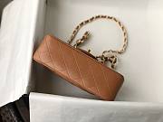 	 Bagsaaa Chanel Flap Bag Brown Lambskin Leather Gold Hardware - 20cm - 6
