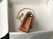 Bagsaaa Chanel Flap Bag Brown Lambskin Leather Gold Hardware - 20cm - 3