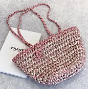 Bagsaaa Chrochet Small Tote Beige & Pink - 20 × 36 × 12 cm - 1