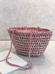 Bagsaaa Chrochet Small Tote Beige & Pink - 20 × 36 × 12 cm - 3