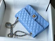 Bagsaaa Chanel Flap Bag Blue Lambskin Leather Gold Hardware - 25cm - 3