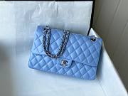 	 Bagsaaa Chanel Flap Bag Blue Lambskin Leather Silver Hardware - 25cm - 1