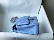 	 Bagsaaa Chanel Flap Bag Blue Lambskin Leather Silver Hardware - 25cm - 5