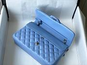 	 Bagsaaa Chanel Flap Bag Blue Lambskin Leather Silver Hardware - 25cm - 4