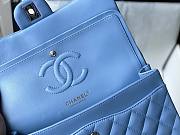 	 Bagsaaa Chanel Flap Bag Blue Lambskin Leather Silver Hardware - 25cm - 2