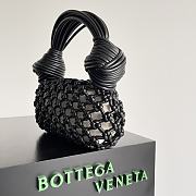 	 Bagsaaa Bottega Veneta Meadow Straw Knit Shoulder Bag Black - 24*15*5cm - 6