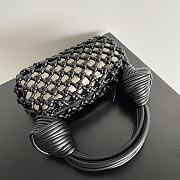 	 Bagsaaa Bottega Veneta Meadow Straw Knit Shoulder Bag Black - 24*15*5cm - 3