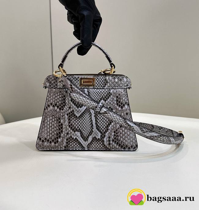 Bagsaaa Peekaboo ISeeU Petite Natural python leather bag -  21*11*16cm - 1