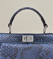 	 Bagsaaa Peekaboo ISeeU Petite Natural python leather blue bag - 21*11*16cm - 2