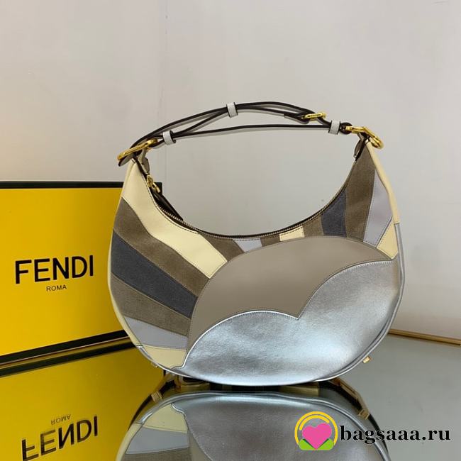 Bagsaaa Fendi Medium Graphy Graffiti In Silver - 10×29×24.5cm - 1