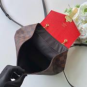 	 Bagsaaa Louis Vuitton Clapton Damier Ebene Canvas Backpack Red - 21x21x11cm - 2