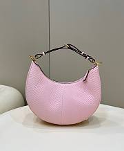 	 Bagsaaa Fendi Small Graphy In Pink Pythin Leather - 10×29×24.5cm - 1