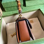 Bagsaaa Bamboo 1947 Mini Top Handle Brown Crystal Bag - 17x12.5x8cm - 6