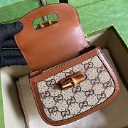 Bagsaaa Bamboo 1947 Mini Top Handle Brown Crystal Bag - 17x12.5x8cm - 2