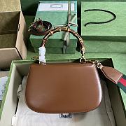 	 Bagsaaa Bamboo 1947 Medium Top Handle Brown Leather Bag - 26x17x9cm - 2