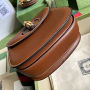 	 Bagsaaa Bamboo 1947 Mini Top Handle Brown Leather Bag - 17x12.5x8cm - 4