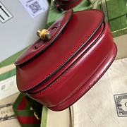 	 Bagsaaa Bamboo 1947 Mini Top Handle Red Leather Bag - 17x12.5x8cm - 6