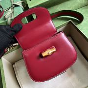	 Bagsaaa Bamboo 1947 Mini Top Handle Red Leather Bag - 17x12.5x8cm - 4